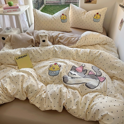 91家纺网 家纺一手货源 找家纺 （总）耀达家居 2025新款A类水洗棉毛巾绣四件套