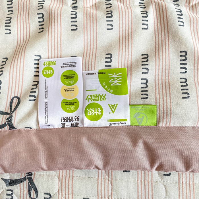 91家纺网 家纺一手货源 找家纺 2025新款直播热款A类针织棉双层纱床盖款夏被四件套 min-粉