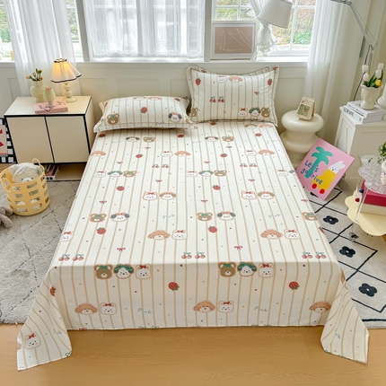 91家纺网 家纺一手货源 找家纺 （总）红粉佳人家纺 2025新款12868纯棉系列全棉单床单