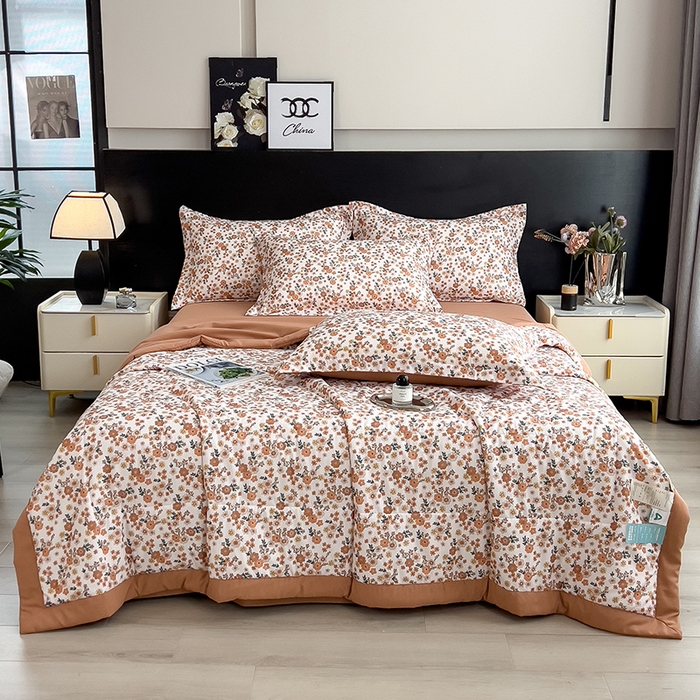 91家纺网 家纺一手货源 找家纺 宝士康家纺 2025新款10A抗菌双层纱印花夏被 小雏菊