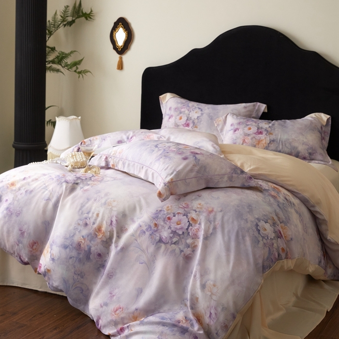 91家纺网 家纺一手货源 找家纺 金奇达家纺 2025新款竹玉清丝四件套-雅韵【标准号全网控价（折后券后）不低于元228元】 复古漫漫-丁香