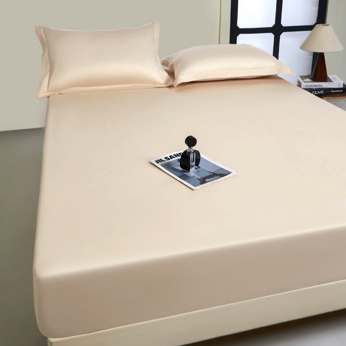 91家纺网 家纺一手货源 找家纺 秀色家纺 2024新品 A类100支双股长绒棉单品床笠 梦易-奶昔白