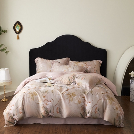 金奇达家纺 2025新款竹玉清丝四件套-雅韵【标准号全网控价（折后券后）不低于元228元】 月下听风-卡其