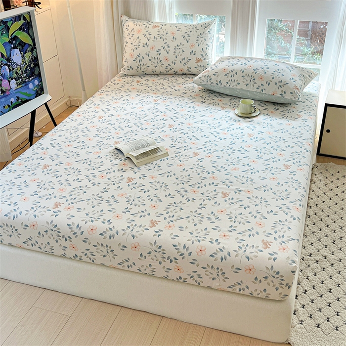 91家纺网 家纺一手货源 找家纺 宝士康家纺 2025新款10A抗菌全棉印花床笠 沁心乐园