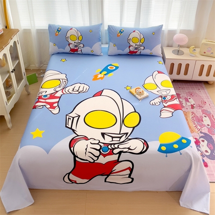名兮2025新款大版经典奥特曼三丽鸥三件套全棉纯棉床单 奥特组合