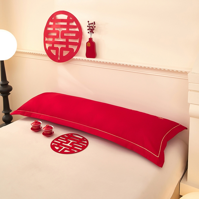 91家纺网 家纺一手货源 找家纺 三盛源 2025新款不起球高支高密不掉色长枕套 长枕套-四方来喜