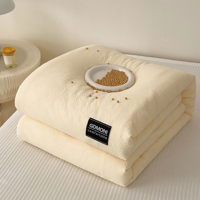 91家纺网 家纺一手货源 找家纺 宝士康家纺 2025新款加厚泡泡棉大豆冬被子被芯 月双凝灰