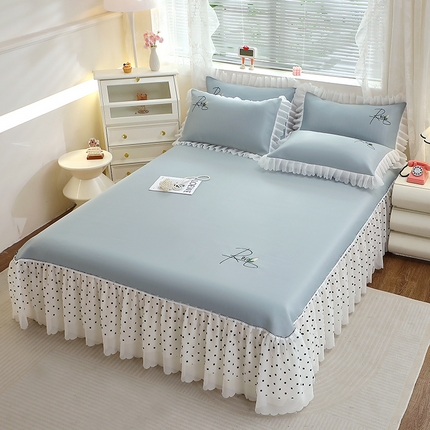 91家纺网 家纺一手货源 找家纺 （总）雪夫人2025新款A类凉感冰丝席床裙款席子凉席