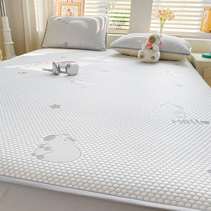 91家纺网 家纺一手货源 找家纺 春寻家纺 2025新款冰豆豆冰丝凉席-卡皮巴拉系列 床笠款-卡皮巴拉-灰