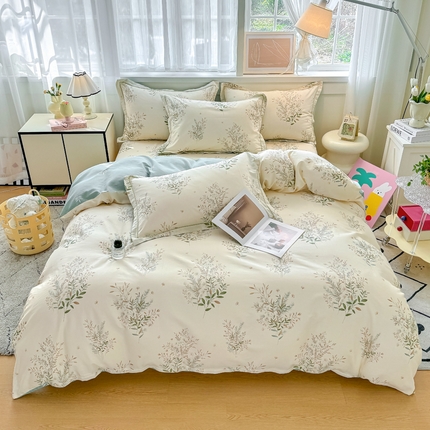 红粉佳人家纺 2025新款12868纯棉系列全棉四件套 仙草