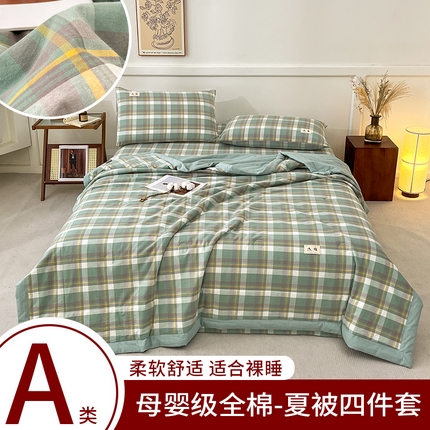 91家纺网 家纺一手货源 找家纺 （总）21度C 2025新款色织全棉夏被四件套