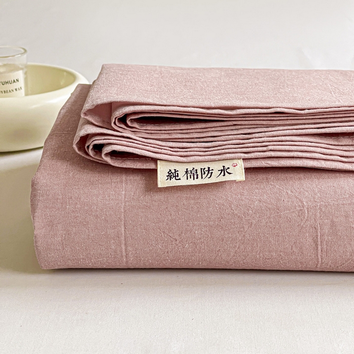 91家纺网 家纺一手货源 找家纺 久云居 2025新款亲肤舒适全棉色织防水床单 藕粉