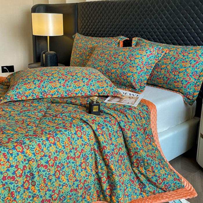 91家纺网 家纺一手货源 找家纺 宝士康家纺 2025新款10A抗菌双层纱豆豆绒夏被 艾维