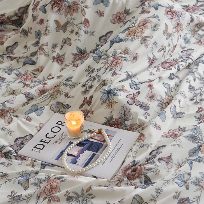 91家纺网 家纺一手货源 找家纺 梦恬佳 2025新款印花凉感丝夏凉被 晨露花果