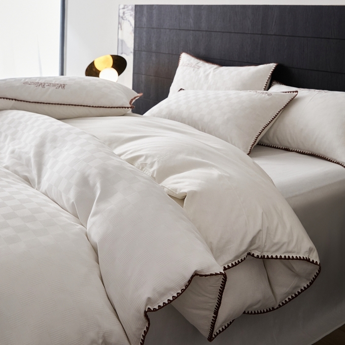 91家纺网 家纺一手货源 找家纺 苹果星家纺 2025新款全棉华夫格四件套 白