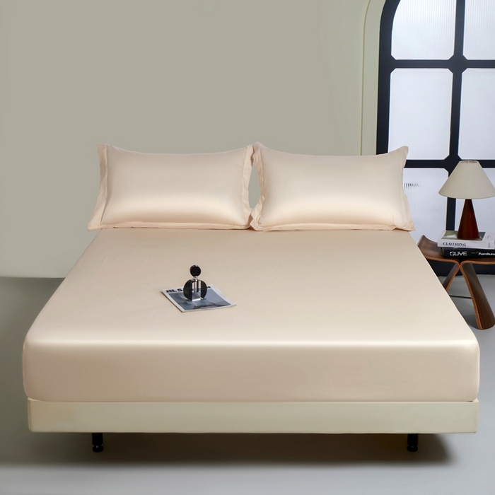 91家纺网 家纺一手货源 找家纺 秀色家纺 2024新品 A类100支双股长绒棉单品床笠 梦易-奶昔白