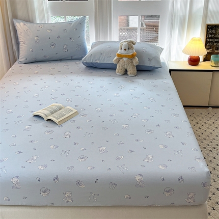 宝士康家纺 2025新款10A抗菌全棉印花床笠 布偶小熊