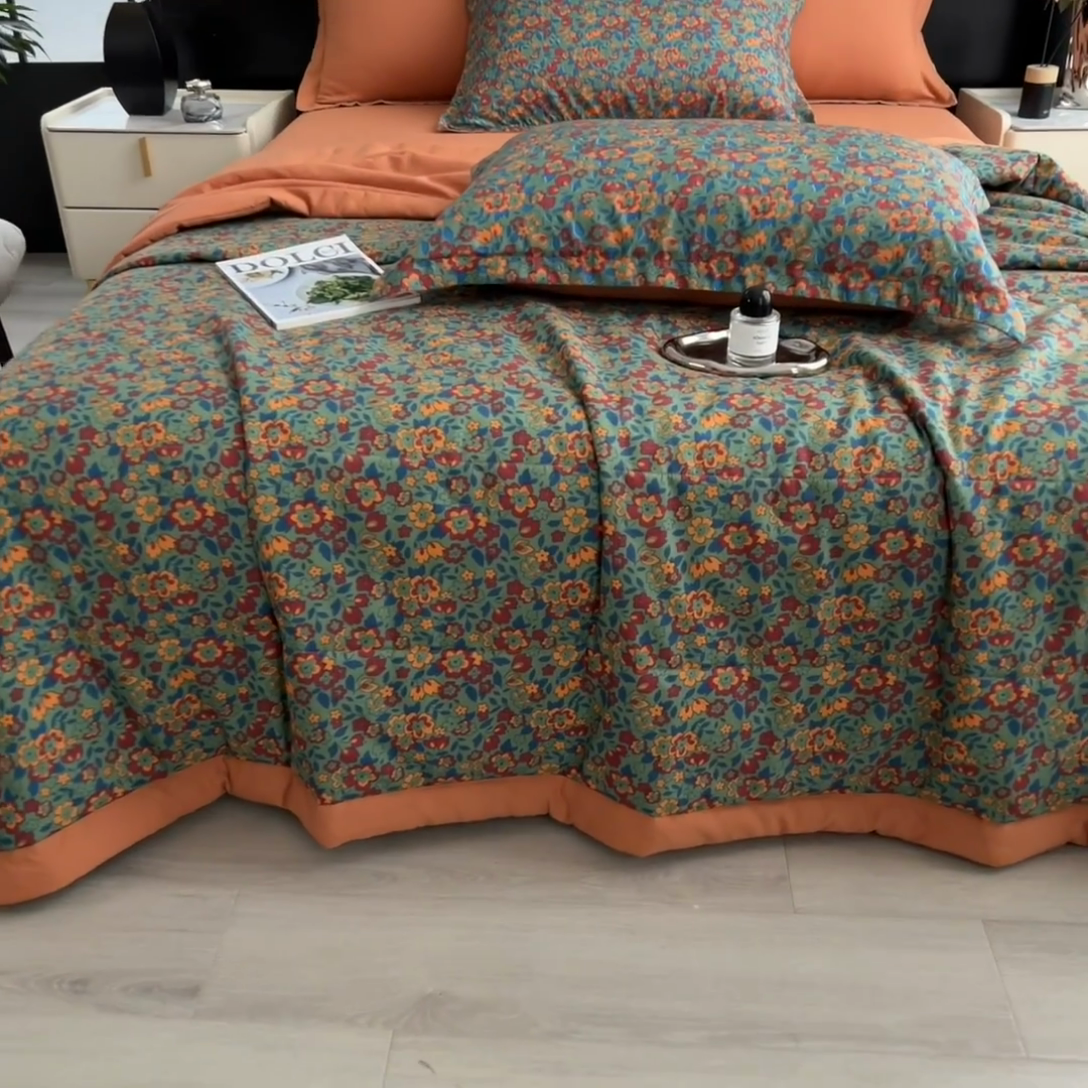 91家纺网 家纺一手货源 找家纺 宝士康家纺 2025新款10A抗菌双层纱印花夏被 艾维