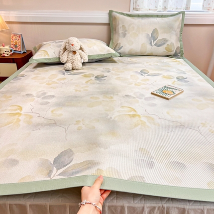 慕尚家纺 2025新款数码印花床席床笠款冰藤席 床席款-墨染