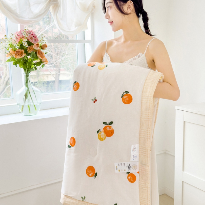 91家纺网 家纺一手货源 找家纺 曲之慕新款13372里外全棉夏被 橘里橘气