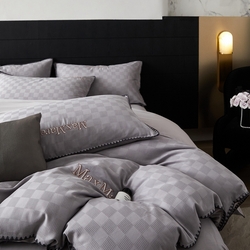 91家纺网 家纺一手货源 找家纺 （总）苹果星家纺 2025新款全棉华夫格四件套,白,豆沙,深灰