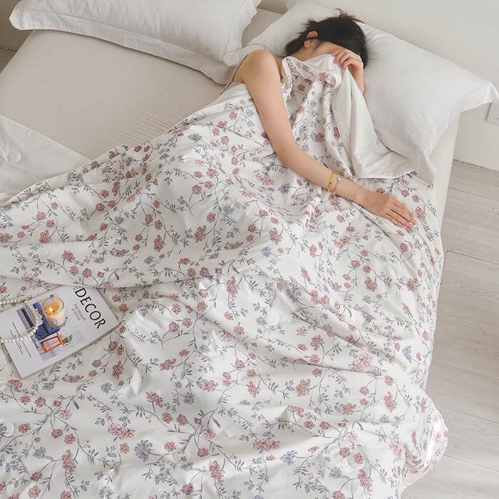 91家纺网 家纺一手货源 找家纺 梦恬佳 2025新款印花凉感丝夏凉被 春上