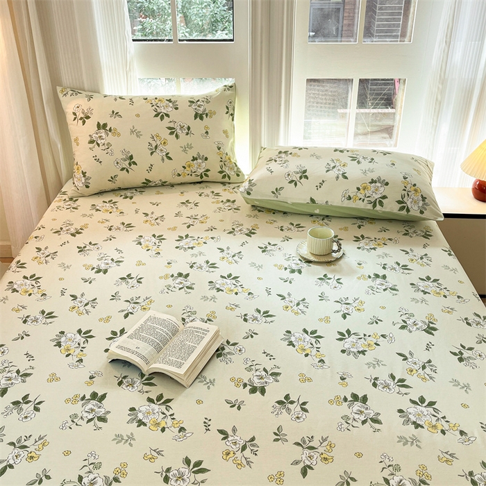 91家纺网 家纺一手货源 找家纺 宝士康家纺 2025新款10A抗菌全棉印花床笠 花香雪