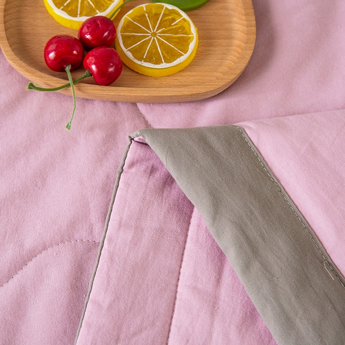 91家纺网 家纺一手货源 找家纺 天瑜 2024全棉夏被棉花芯纯色水洗棉夏凉被可水洗空调被 优雅紫