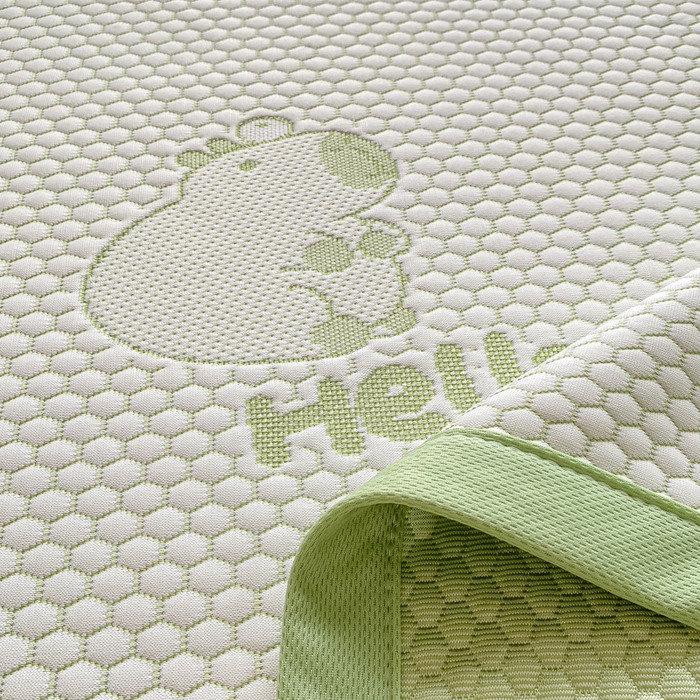 91家纺网 家纺一手货源 找家纺 春寻家纺 2025新款冰豆豆冰丝凉席-卡皮巴拉系列 床单款-卡皮巴拉-绿