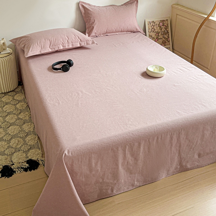 91家纺网 家纺一手货源 找家纺 久云居 2025新款亲肤舒适全棉色织防水床单 藕粉