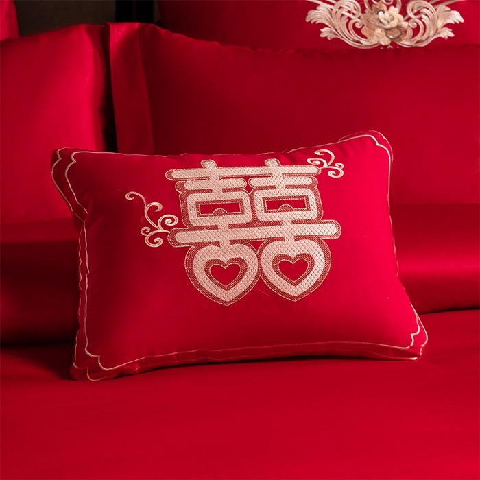 91家纺网 家纺一手货源 找家纺 博之洋婚庆 2025新款全棉长绒棉刺绣新中式婚庆系列多件套新婚快乐