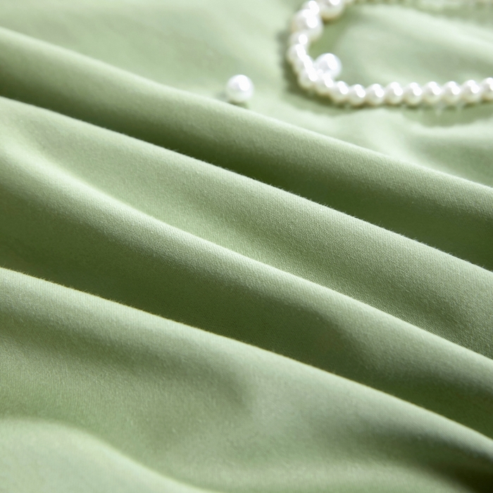 91家纺网 家纺一手货源 找家纺 秀色家纺 2024新品 A类100支双股长绒棉单品床笠 梦易-艾绿