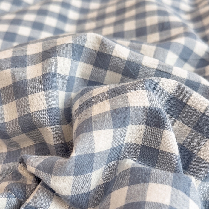 91家纺网 家纺一手货源 找家纺 宝士康家纺 2025新款10A抗菌无印风夏被四件套 天蓝小格