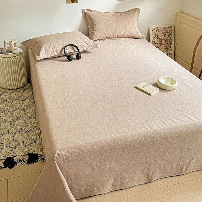 91家纺网 家纺一手货源 找家纺 久云居 2025新款亲肤舒适全棉色织防水床单 卡其