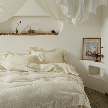 91家纺网 家纺一手货源 找家纺 简家居 2025新款棉麻四件套 南法假日