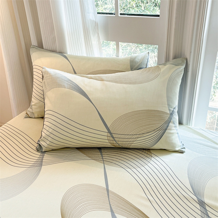 91家纺网 家纺一手货源 找家纺 宝士康家纺 2025新款10A抗菌全棉印花床笠 名爵黄