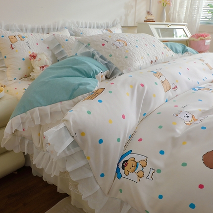 91家纺网 家纺一手货源 找家纺 （总）雪夫人2025新款A类夹棉床盖床裙四件套