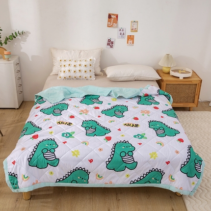 富艺隆 2025新款超声波亲肤绒夏被夏凉被直播爆款超声波夏被空调被 萌萌小恐龙