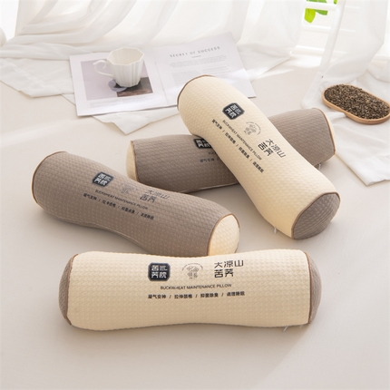 91家纺网 家纺一手货源 找家纺 （总）仁宇枕业 2025新款新品 针织棉大凉山苦荞圆形颈椎护颈枕全荞麦壳腰枕头枕芯