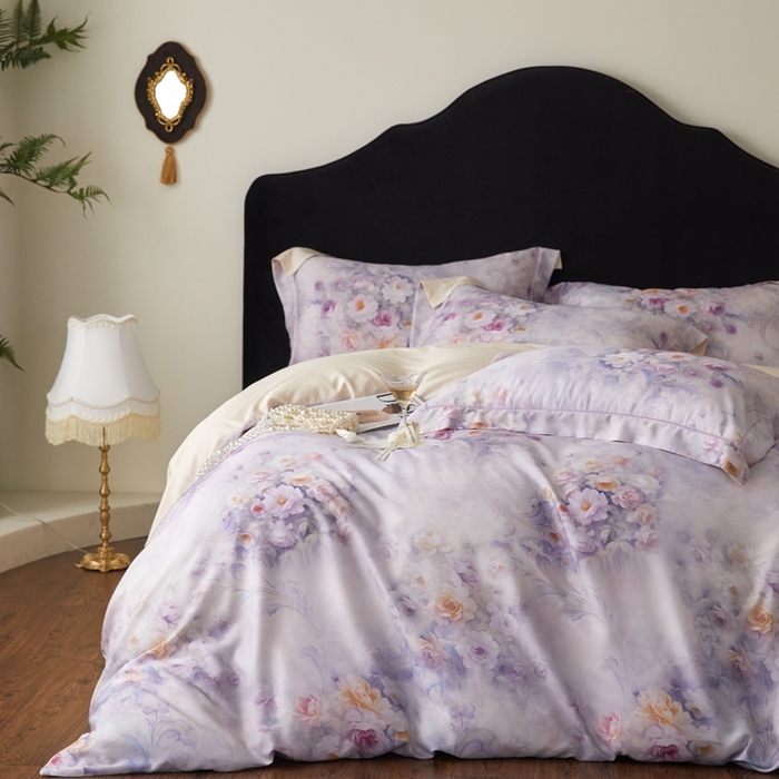 91家纺网 家纺一手货源 找家纺 金奇达家纺 2025新款竹玉清丝四件套-雅韵【标准号全网控价（折后券后）不低于元228元】 复古漫漫-丁香