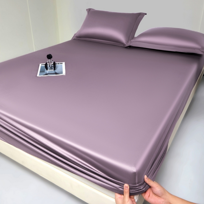 91家纺网 家纺一手货源 找家纺 秀色家纺 2024新品 A类100支双股长绒棉单品床笠 梦易-香芋紫