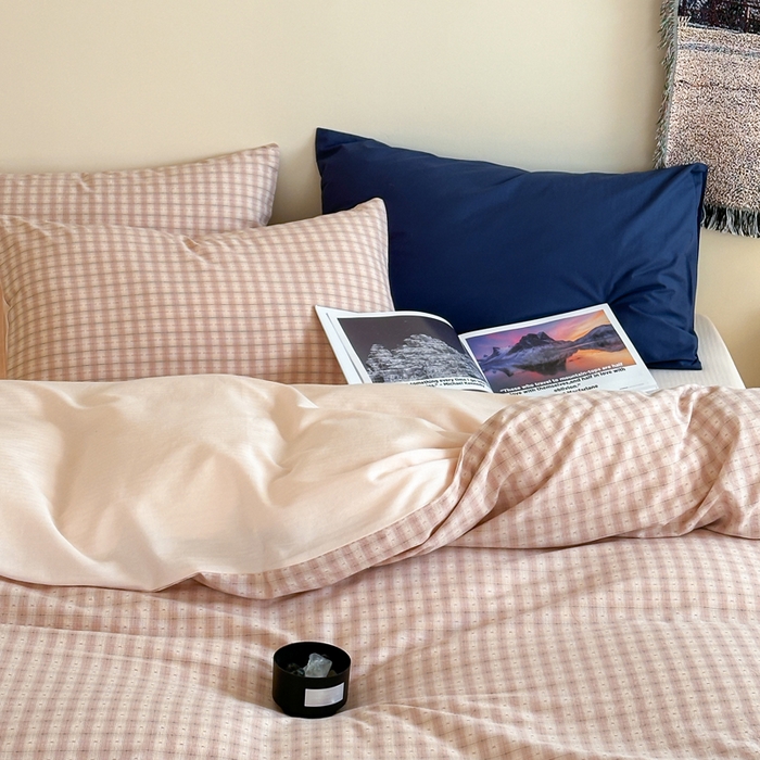 91家纺网 家纺一手货源 找家纺 例外Home 2025春夏新款全棉纯棉色织提花四件套-星辰 星辰-浅粉 会员-10