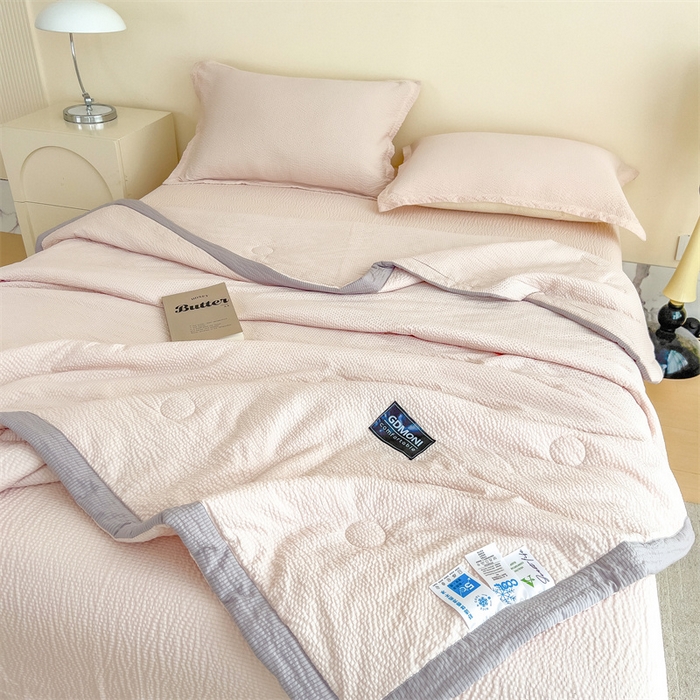 91家纺网 家纺一手货源 找家纺 宝士康家纺 2025新款10A抗菌泡泡棉大豆夏被 被子被芯 卡其