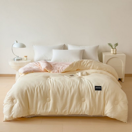 宝士康家纺 2025新款加厚泡泡棉大豆冬被子被芯 麦秸霜华