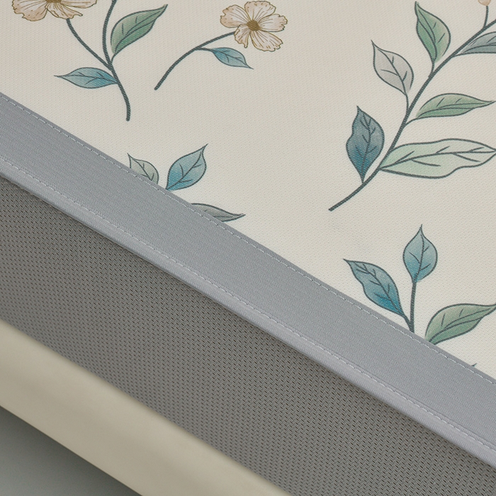 91家纺网 家纺一手货源 找家纺 简一 2025新款A类碳光印花数码冰丝凉席系列-床笠款 浅花枝香