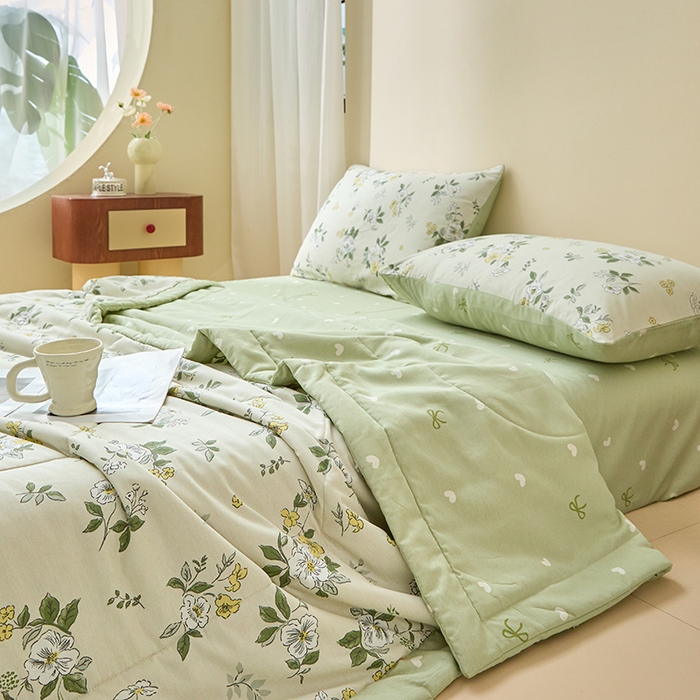 91家纺网 家纺一手货源 找家纺 宝士康家纺 2025新款10A抗菌全棉夏被 被子被芯 花香雪