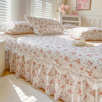 91家纺网 家纺一手货源 找家纺 网红馆（ck家纺） 2025新款天丝印花夹棉床盖 花枝语