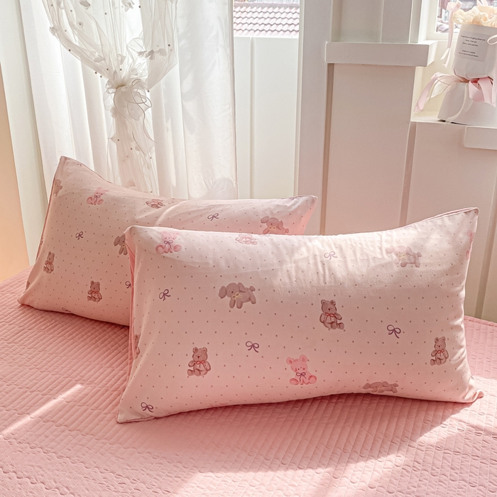 91家纺网 家纺一手货源 找家纺 2025新款针织双层纱夏被床盖四件套单夏被单床盖单品 萌萌熊