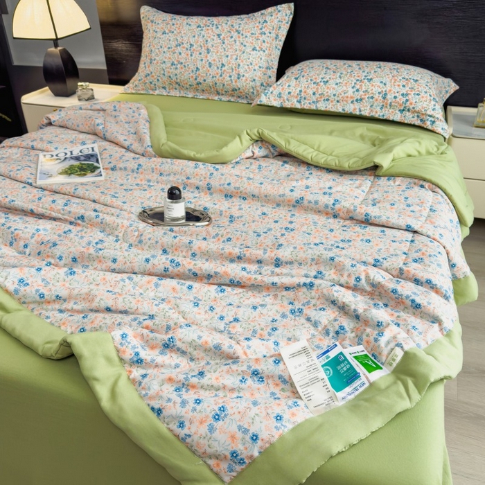 91家纺网 家纺一手货源 找家纺 宝士康家纺 2025新款10A抗菌双层纱印花夏被 朝花夕拾