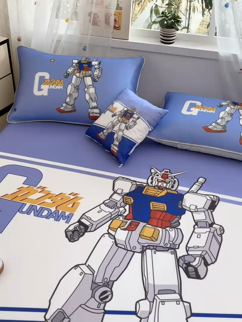 91家纺网 家纺一手货源 找家纺 ds生活馆 2025新款大版卡通牛奶丝凉席变形金刚